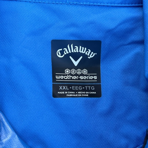 Callaway Golf TOUR Odyssey Weather Series 1/4 Zip Windbreaker Jacket 2XL - Blue - Picture 4 of 7